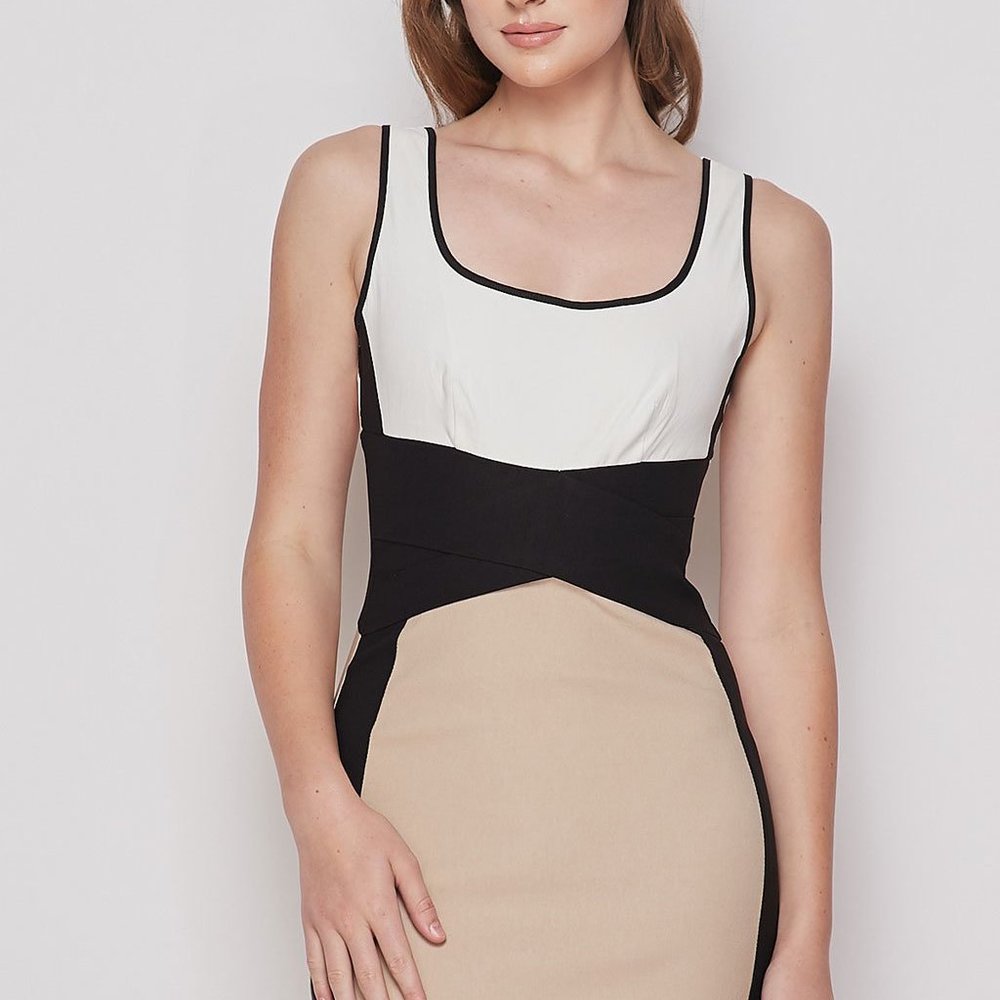 Women's Size 9 black and tan party dress